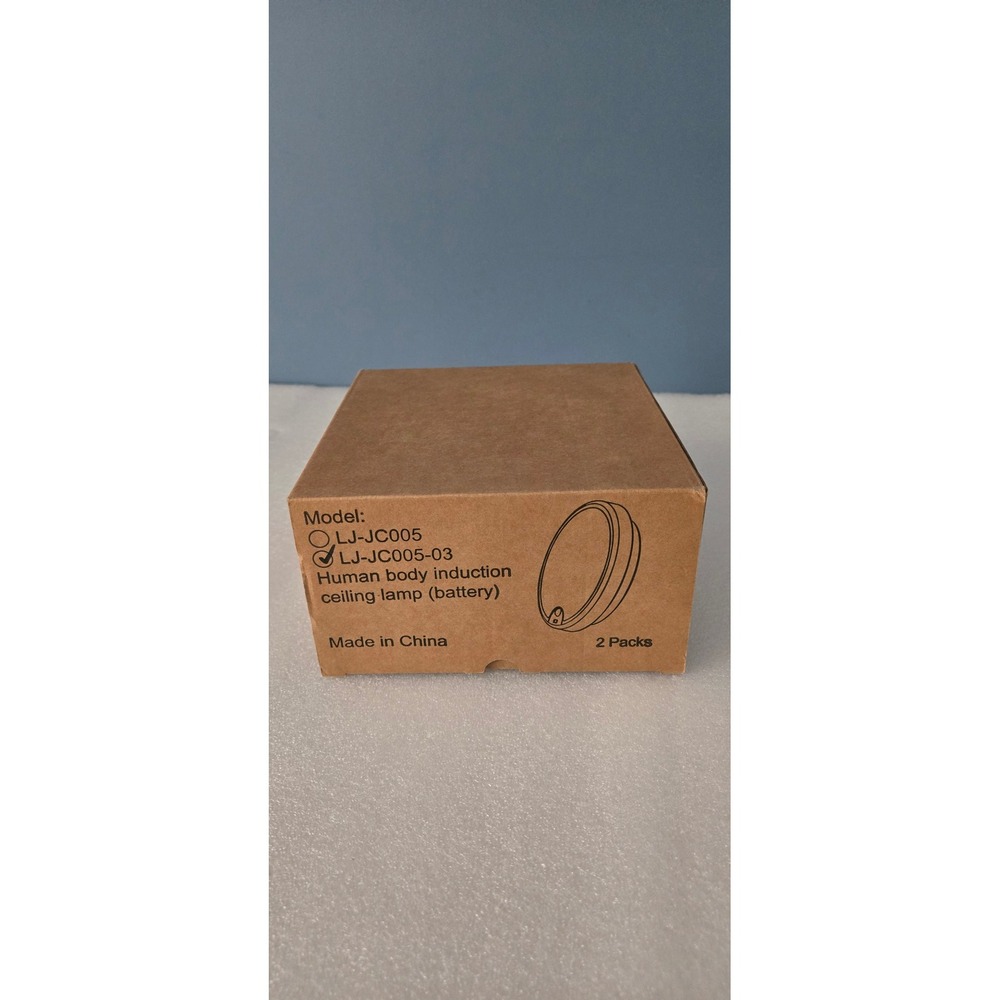 2 Pack Motion Sensor Battery Ceiling Light 3000K Warm White LJ-JC005-03